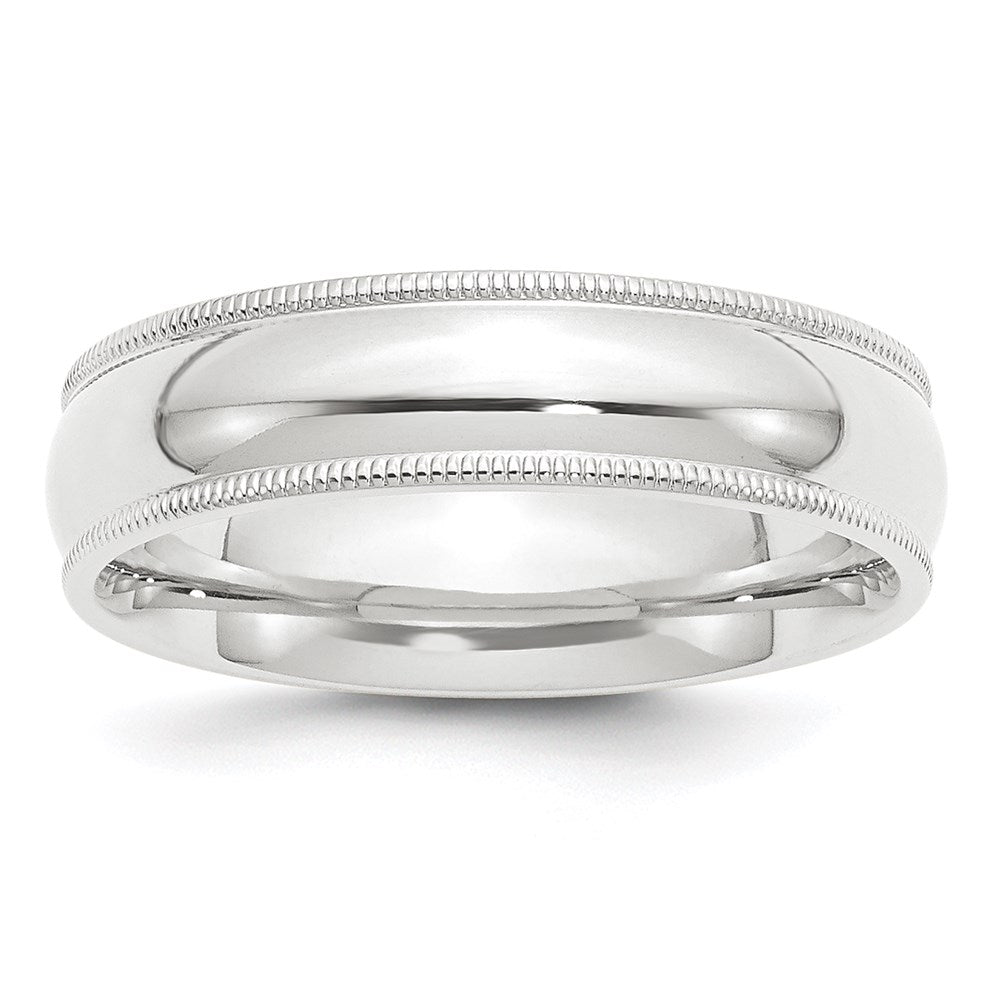 Platinum 6mm Comfort-Fit Milgrain Wedding Band