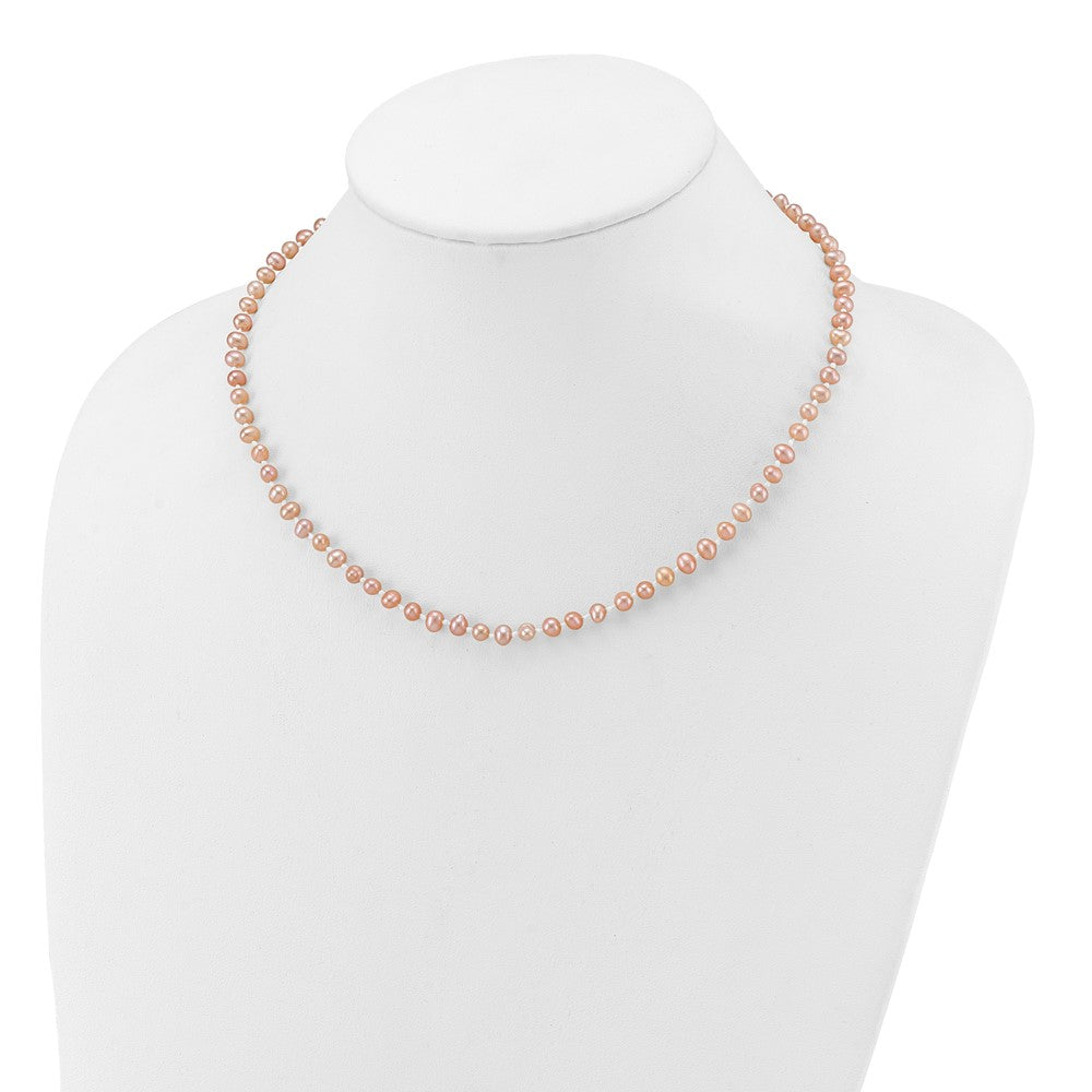 14k 4-5mm Pink Near Round Freshwater Cultured Pearl Necklace