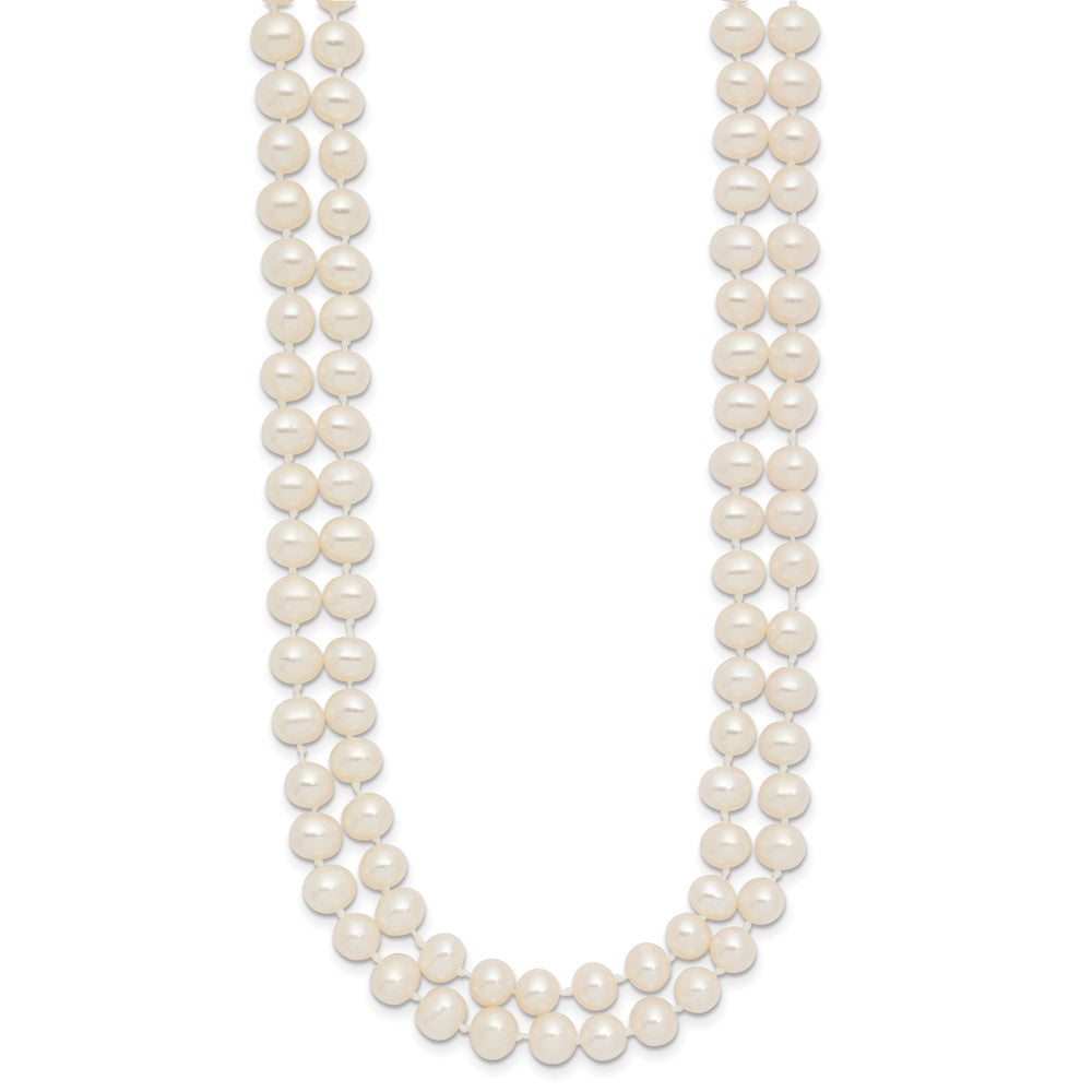 14k 5-6mm White Near Round FW Cultured Pearl 2-strand Bracelet
