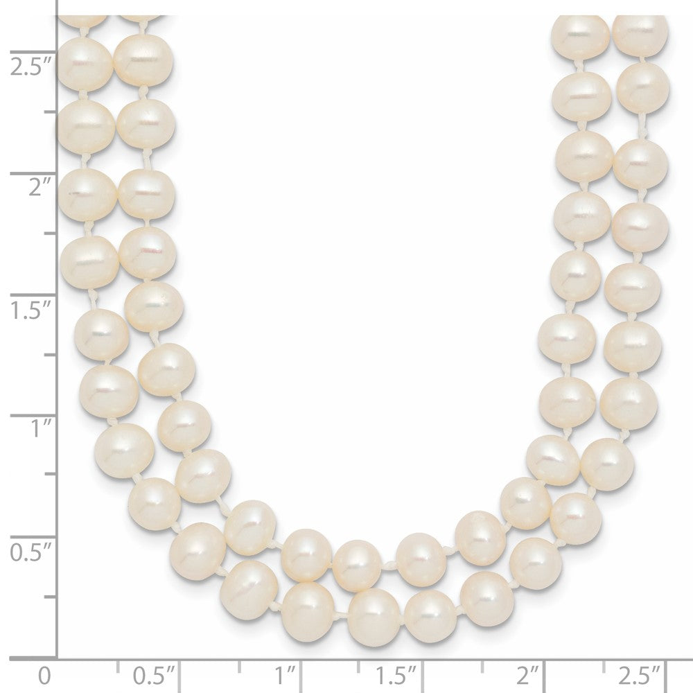 14k 5-6mm White Near Round FW Cultured Pearl 2-strand Bracelet