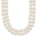 14k 5-6mm White Near Round FW Cultured Pearl 2-strand Bracelet