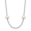 14K WG 4-5mm White Near Round FW Cultured Pearl 8-station Necklace