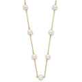 14K 5.5-6.5mm White Near Round FW Cultured Pearl 12-station Necklace