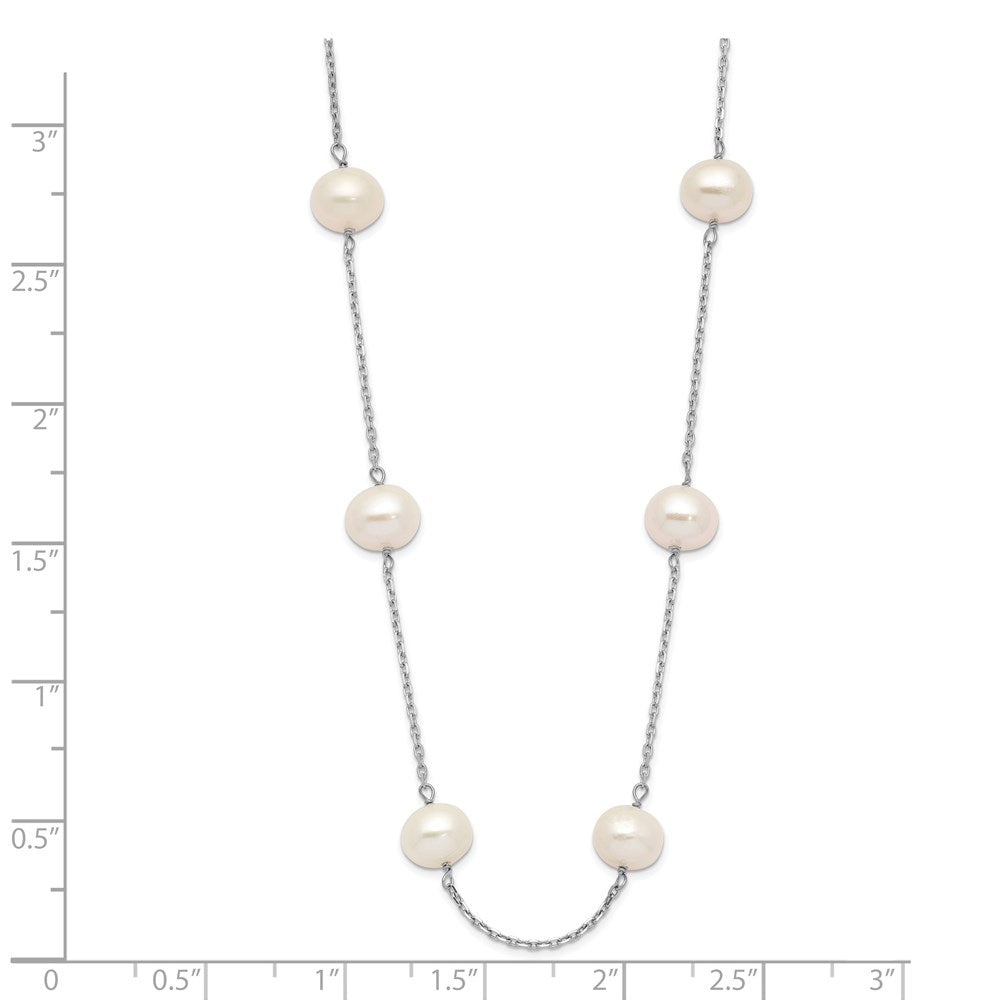 14K White Gold 6-7mm Near-Round FW Cultured Pearl 12-station Necklace
