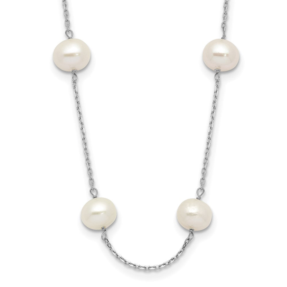 14K White Gold 6-7mm Near-Round FW Cultured Pearl 12-station Necklace