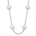 14K White Gold 6-7mm Near-Round FW Cultured Pearl 12-station Necklace