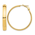 14k High Polished 5mm Omega Back Hoop Earrings