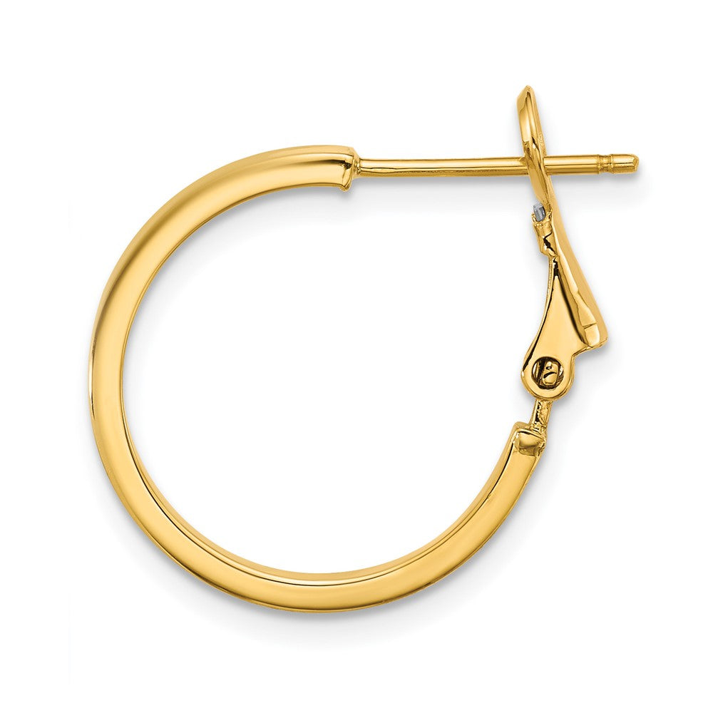 Single 14k 3mm Polished Square Tube Round Hoop Earring