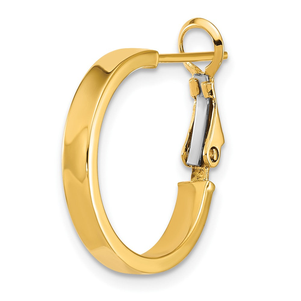 Single 14k 3mm Polished Square Tube Round Hoop Earring