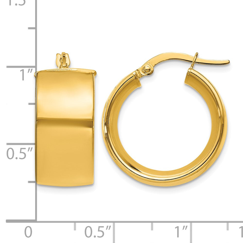 14k 9.75mm Polished Round Hoop Earrings