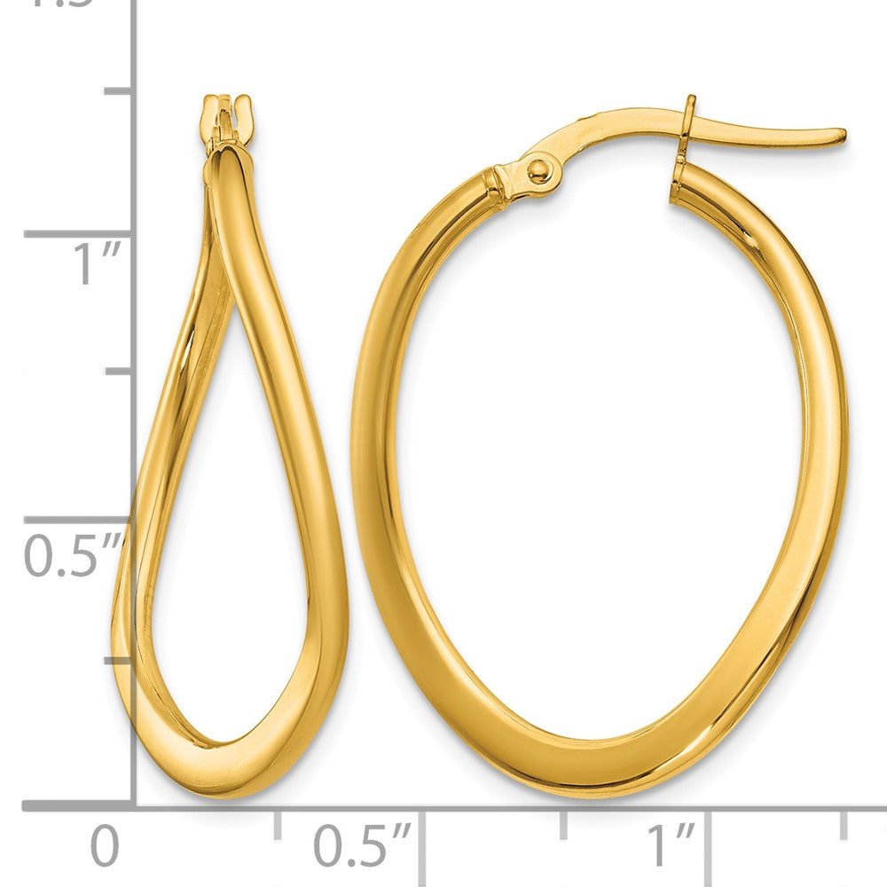 14k 2mm Polished Tapered Twist Hoop Earrings