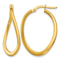 14k 2mm Polished Tapered Twist Hoop Earrings