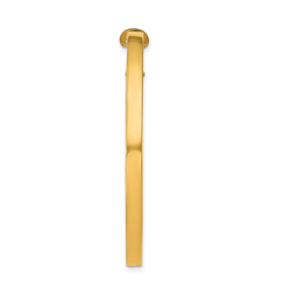 Single 14k 3x45mm Polished Square Tube Round Hoop Earring