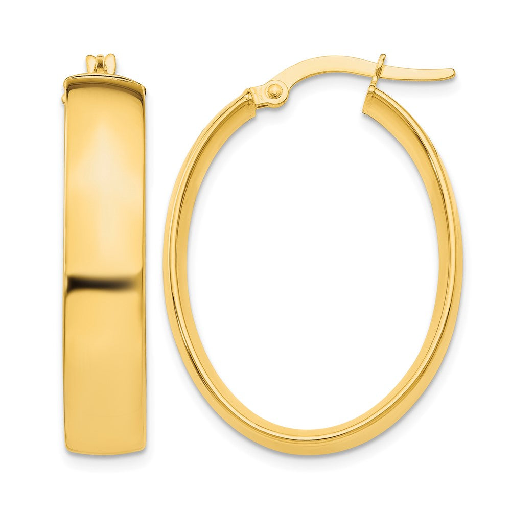 14k 5.75mm Polished Oval Hoop Earrings
