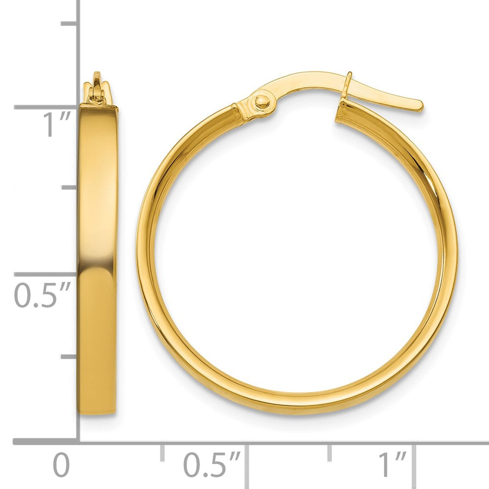 14K 3mm Medium Hoop Earrings