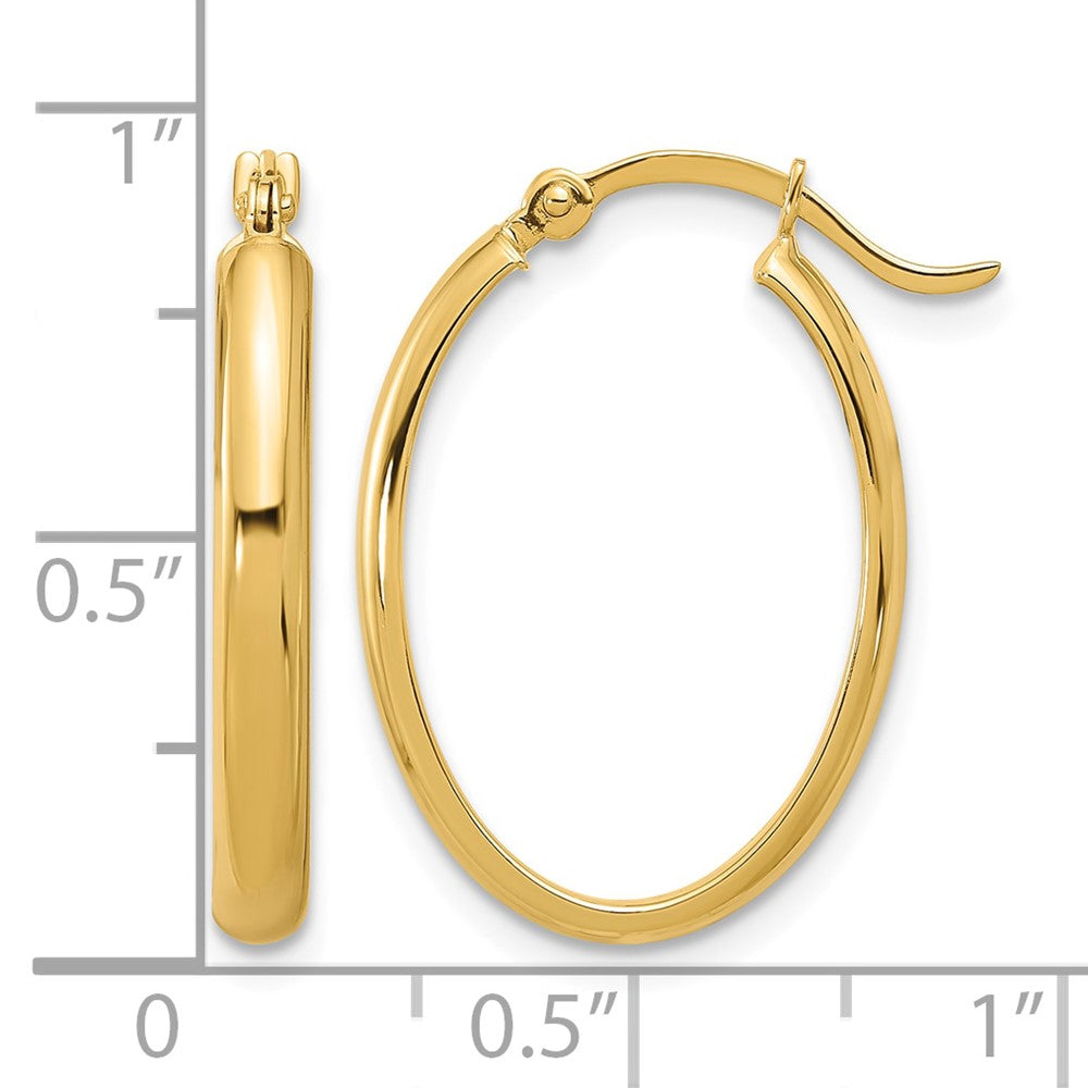 14K Oval Hoop Earrings