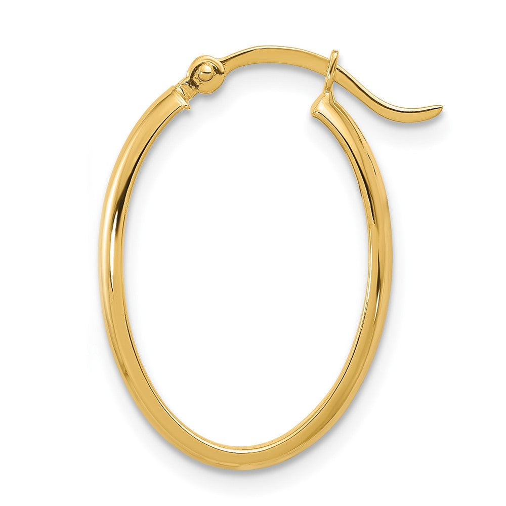 Single 14K Oval Hoop Earring