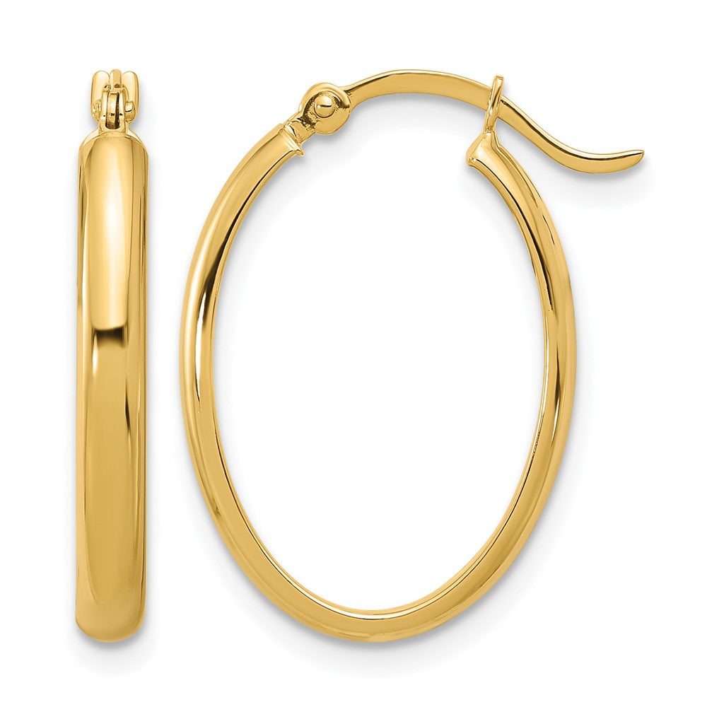 14K Oval Hoop Earrings