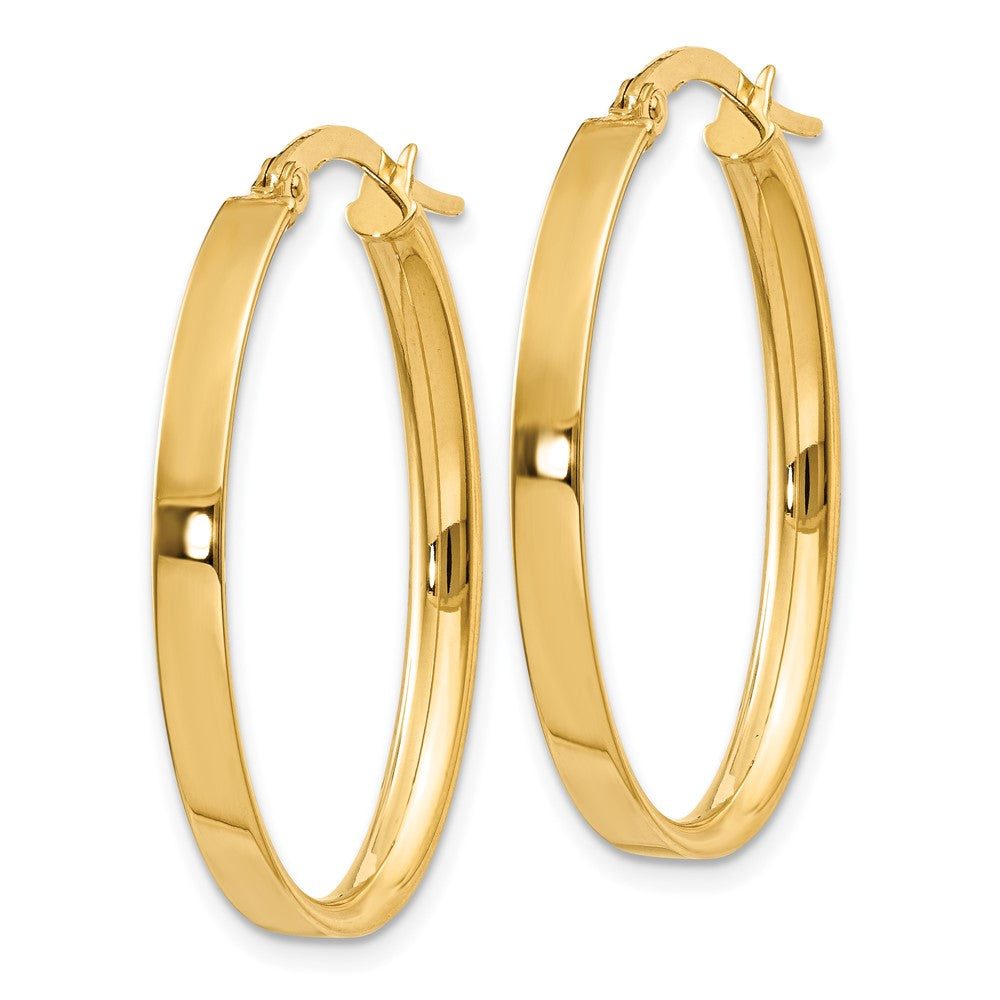 14k 3mm Oval Hoop Earrings