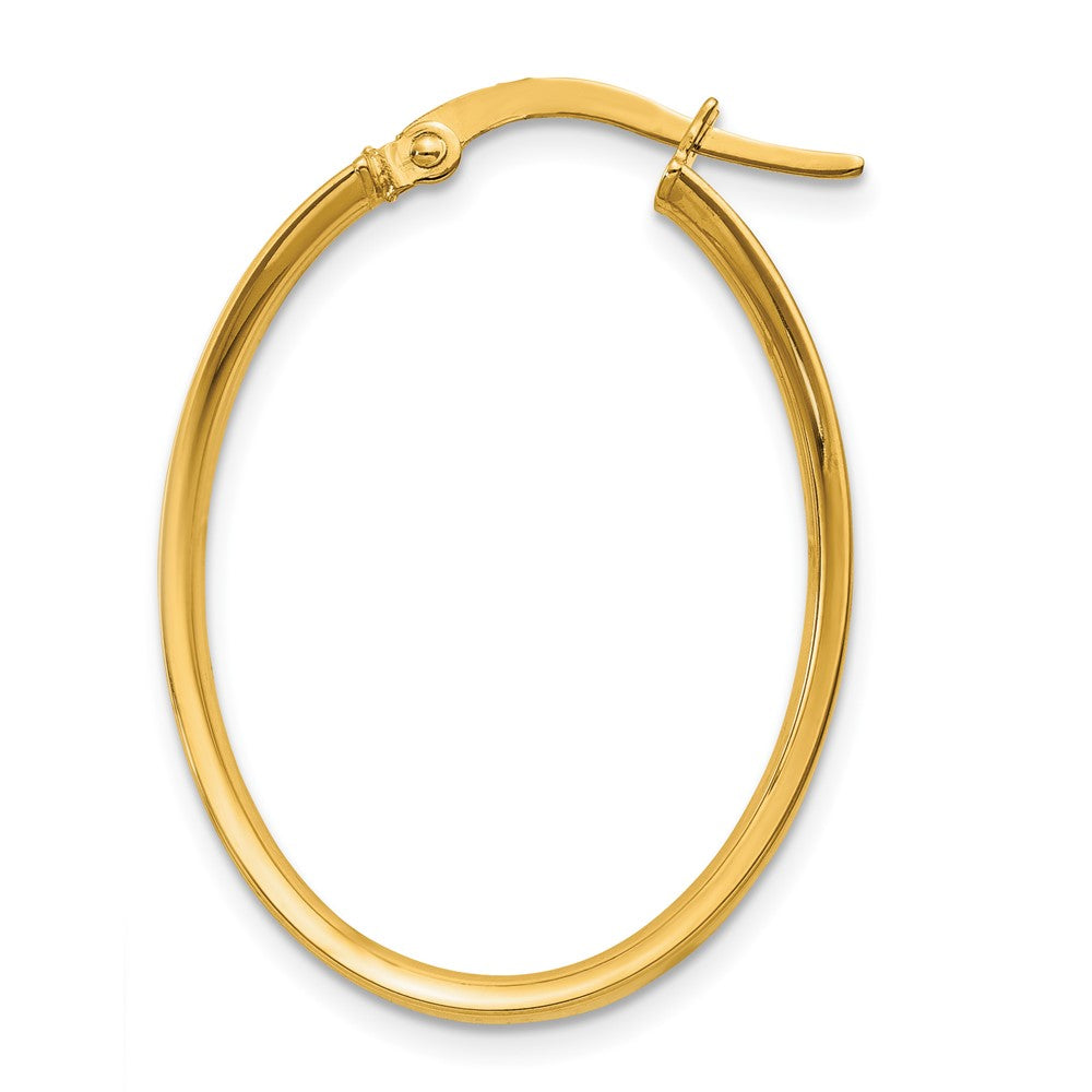 Single 14K 3mm Oval Hoop Earring