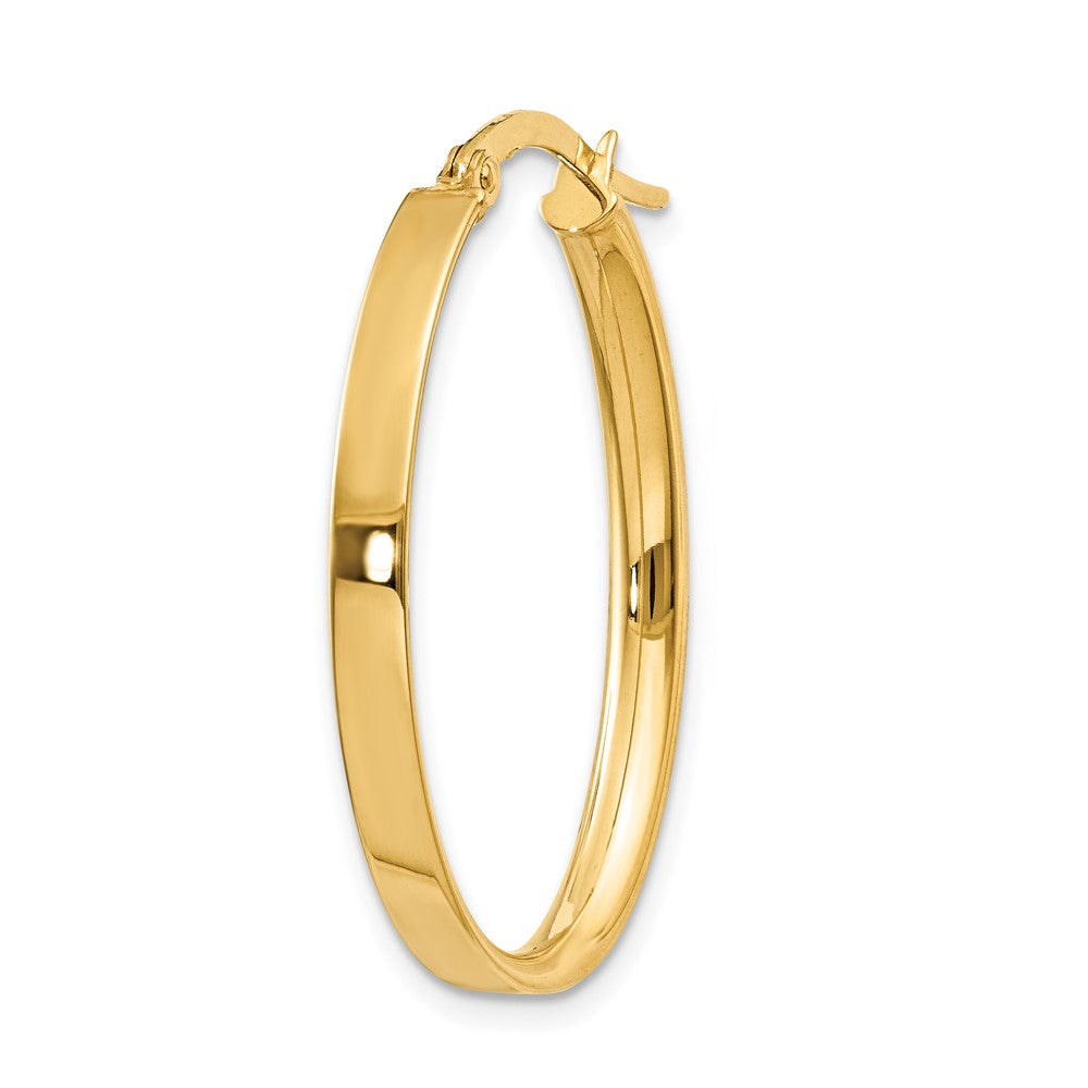 Single 14K 3mm Oval Hoop Earring