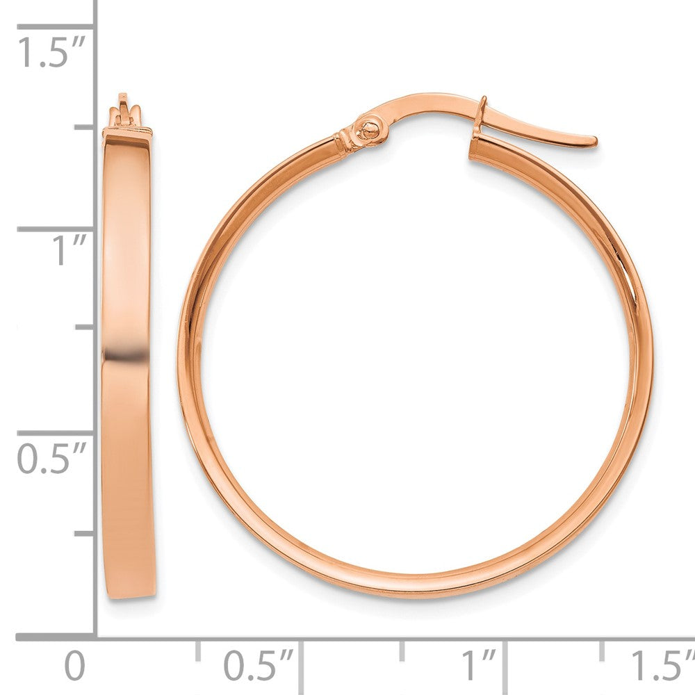 14K Rose Gold 3mm Large Hoop Earrings