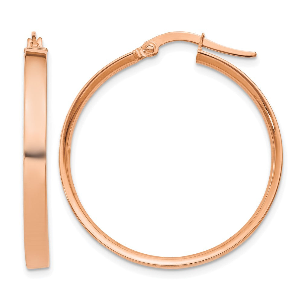 14K Rose Gold 3mm Large Hoop Earrings