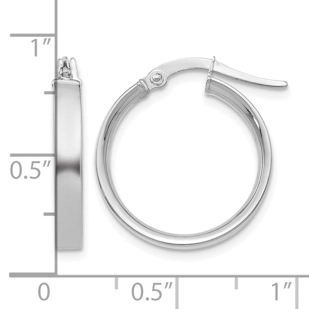 14K White Gold 3mm Small Hoop Earrings