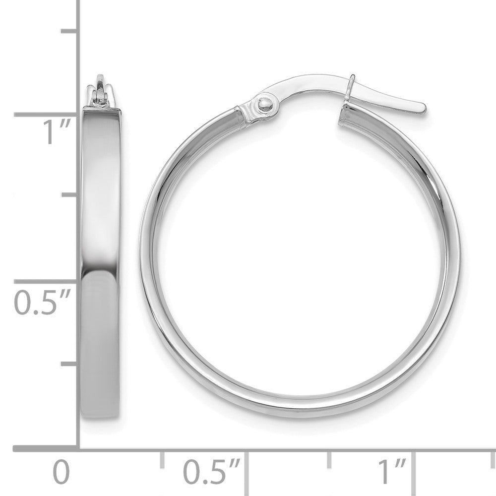 14K White Gold 3mm Medium Hoop Earrings