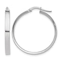 14K White Gold 3mm Large Hoop Earrings