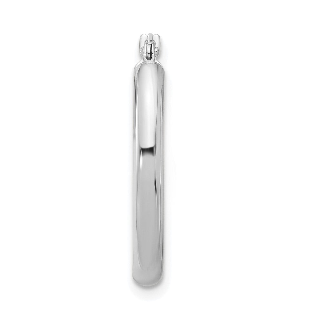 Single 14K White Gold Oval Hoop Earring