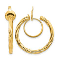 14K Twisted Non-pierced Hoop Earrings
