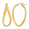 14k 3mm Twisted Oval Hoop Earrings