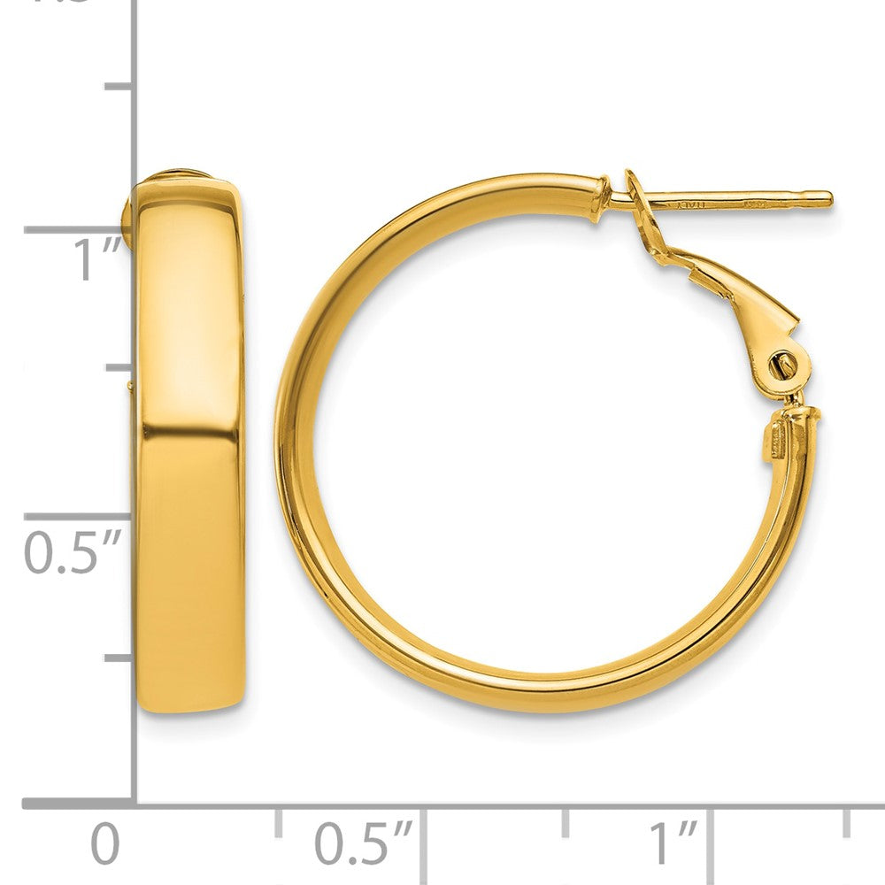 14k 5mm Omega Back Hoop Earrings