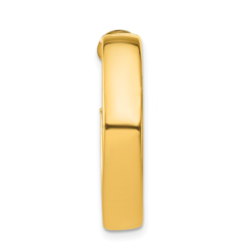Single 14k 5mm Omega Back Hoop Earring