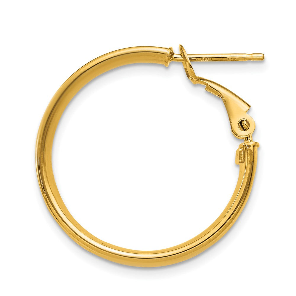 Single 14k 5mm Omega Back Hoop Earring