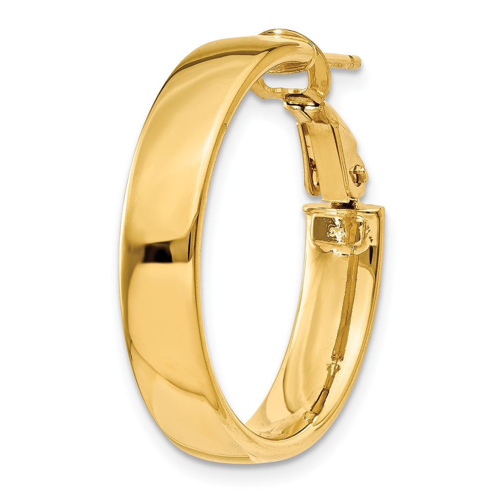 Single 14k 5mm Omega Back Hoop Earring