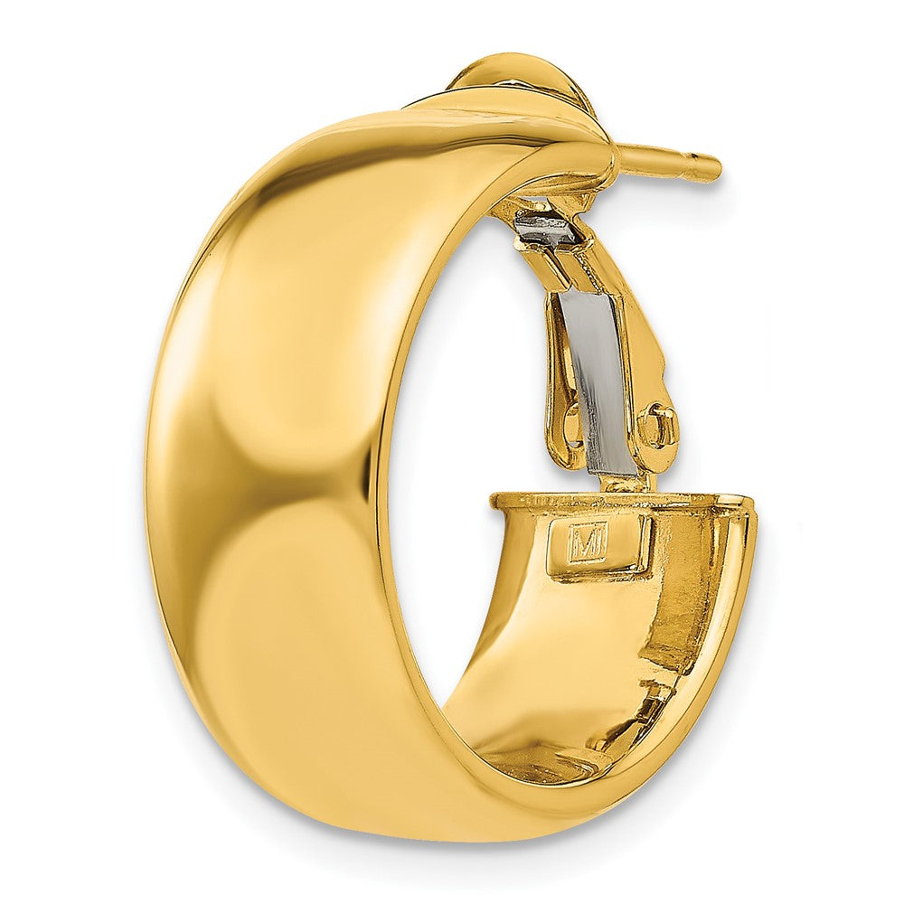 Single 14k 7.75mm Small Omega Back Hoop Earring