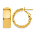 14k 7.75mm Small Omega Back Hoop Earrings