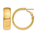 14k 7.75mm Omega Back Hoop Earrings