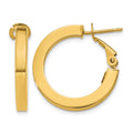 14k 3mm Square Tube Round Hoop Earrings