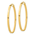 14ky 3mm Polished Large Oval Hoop Earrings