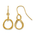 14K Small Twisted Circle Shepherd Hook Earrings