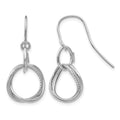 14K White Gold Small Twisted Circle Shepherd Hook Earrings