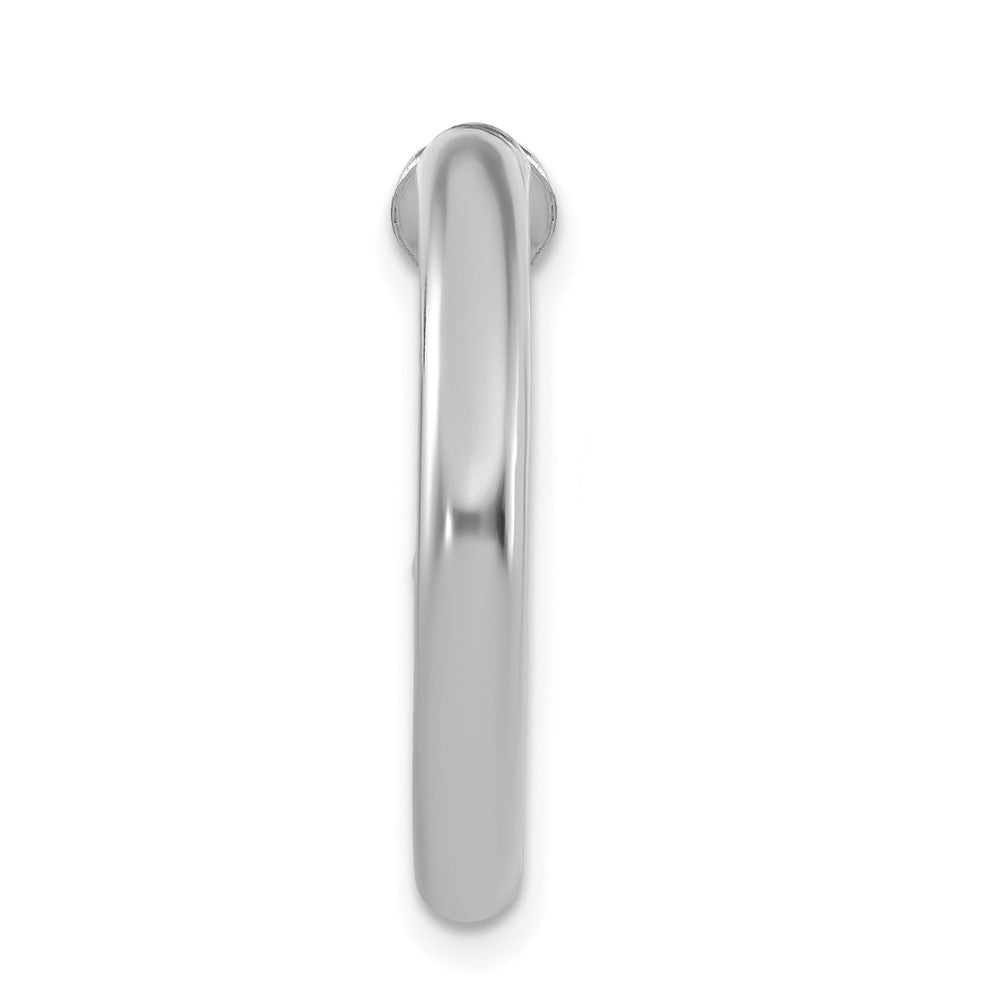 Single 14k White Gold 3x22mm Polished Round Omega Back Hoop Earring
