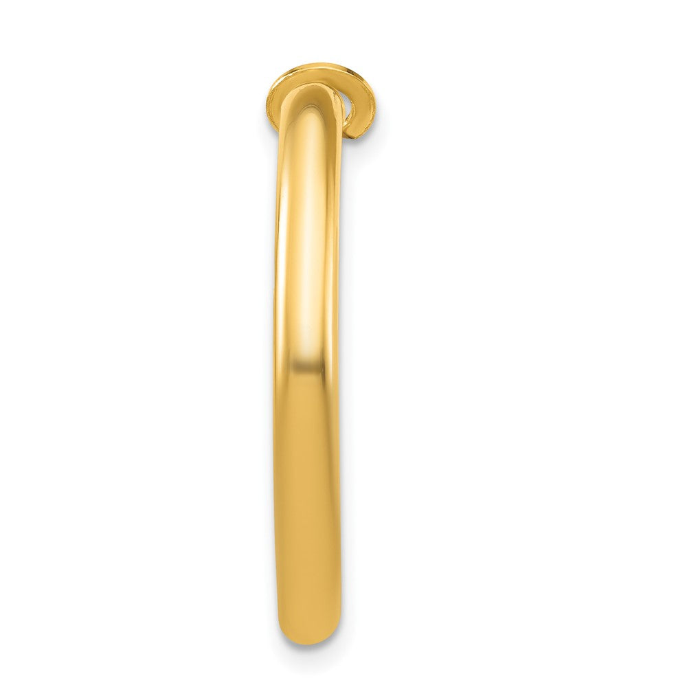 Single 14k 3x25mm Polished Round Omega Back Hoop Earring