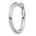 Single 14k White Gold 3x25mm Polished Round Omega Back Hoop Earring