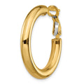 Single 14k 4x28mm Polished Round Omega Back Hoop Earring
