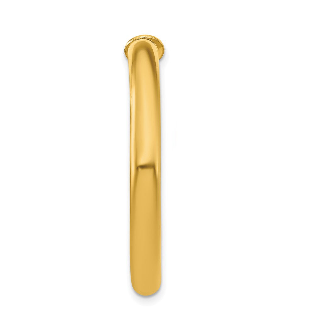 Single 14k 4x35mm Polished Round Omega Back Hoop Earring