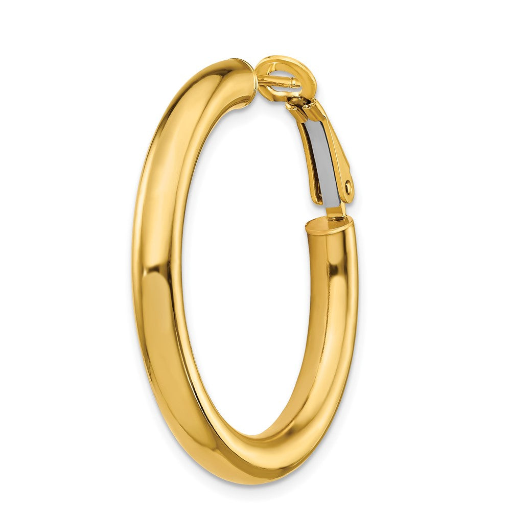 Single 14k 4x35mm Polished Round Omega Back Hoop Earring